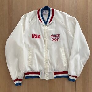 COCA COLA COLLECTORS!! Vintage 1988 Olympics Satin Jacket. Chalk line Sz XL. NWT